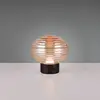 Image de Reality Leuchten Lampe de table LED rechargeable Earl, noir/ambre, hauteur 14,5 cm, verre