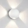Image de Trio Lighting Applique d'extérieur LED Avisio, blanc mat, à 4 lampes, semi-circulaire