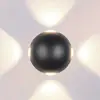 Image de Trio Lighting Applique d'extérieur LED Avisio, noir, à 4 lampes, semi-circulaire