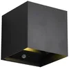 Image de Reality Leuchten Talent R27759132 Applique murale LED à batterie en métal noir mat Support mural magnétique avec 2 x 0,5 W, capteur crépusculaire, détecteur de mouvement, éclairage haut et bas, prise