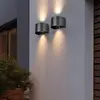 Image de Reality Leuchten Applique d'extérieur LED rechargeable Talent, noir, largeur 16 cm Sensor