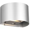 Image de Reality Leuchten Talent R27769187 Applique murale LED à batterie en métal couleur titane, support mural magnétique, avec 2 x 0,5 W, capteur crépusculaire, détecteur de mouvement, éclairage haut et bas