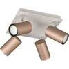 Image de Trio Leuchten Plafonnier MARLEY 802430465, Métal Coffee/Gris Chaud, excl. 4x GU10