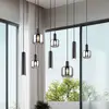 Image de Trio Lighting Suspension Mataro, chrome/noir, 118 cm, 8 lampes verre/métal