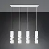 Image de Trio Lighting Suspension Stream, blanc, longueur 80 cm 4 lampes métal GU10