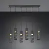 Image de Trio Lighting Suspension Stream, noir Longueur 100 cm 6 lampes. métal GU10