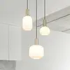 Image de Trio Lighting Suspension Diva, 3 lampes, laiton, opale, verre, métal