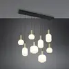 Image de Trio Lighting Suspension Diva, à 8 lampes, laiton, opale, métal, verre