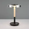 Image de Trio Lighting Lampe de table LED Celeste chrome/bois 35 cm verre/métal Touchdim