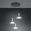 Image de Trio Lighting Suspension LED Celeste, chrome/bois, Ø 35 cm à 3 lampes. Verre à intensité