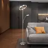 Image de Trio Lighting Lampe sur pied LED Willis, nickel, hauteur 180 cm, métal CCT variateur