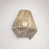 Image de Reality Leuchten Applique rechargeable LED Lira, brun, fil de papier, tactile, H 19 cm