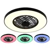 Image de Reality Leuchten Fan LINKÖPING R64462102, noir mat, metal, RGB, 20W, 2700-6500K, 2500lm, télécommande incluse, dimmable, Lumière de nuit