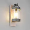 Image de Trio Lighting Applique d'extérieur Sambesi, aspect bois, détecteur crépusculaire, aluminium