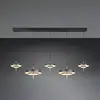 Image de Trio Lighting Suspension LED Keaton, noir/doré 140 cm CCT, à 5 lampes.