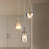 Image de Trio Lighting Suspension Aldea, Ø 28 cm, blanc/ambre/chrome, verre, à 3 lampes.