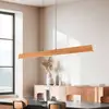 Image de Trio Lighting Suspension LED Edgewood, longueur 150 cm, bois couleur bois, CCT