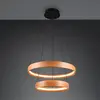 Image de Trio Lighting Suspension LED Lynwood, Ø 60 cm, couleur bois, bois, à 2 lampes.