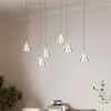 Image de Trio Lighting Suspension LED Romeo, longueur 75 cm, métal nickelé, à 6 lampes.