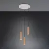Image de Trio Lighting Suspension Soka, marron/gris, Ø 28 cm, métal, à 3 lampes.
