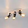 Image de Reality Leuchten Plafonnier Lynar, noir, bois, métal, longueur 42 cm, à 3 lampes.