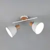 Image de Reality Leuchten Plafonnier Delume, blanc, longueur 49 cm, à 2 lampes, métal/bois