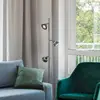 Image de Trio Lighting lampe sur pied LED Romeo, hauteur 150 cm, noir, métal, à 3 lampes.