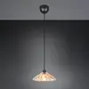 Image de Reality Leuchten Suspension Eluna, ambre/noir, Ø 30 cm, verre/métal à 1 lampe.