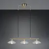 Image de Reality Leuchten Suspension Eluna, transparent/laiton vieilli, 100 cm verre/métal à 3 lampes.