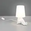 Image de Reality Leuchten Lampe à poser Huma, blanche, hauteur 25 cm, textile/céramique, E14
