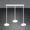 Image de Trio Lighting Suspension LED Tarsia, blanc mat, longueur 91 cm, verre, à 3 lampes.