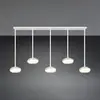 Image de Trio Lighting Suspension LED Tarsia, blanc mat, longueur 161 cm, verre, à 5 lampes.