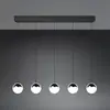 Image de Reality Leuchten Suspension LED Senta, chrome, longueur 114 cm, 4 000 K, à 5 lampes.