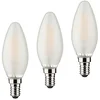 Image de Müller-Licht 400292 Set A + + Ensemble de 3 Rétro Forme de bougie LED équivalent 40 W, verre, 4 W, E14, argent, 3,5 x 3,5 x 10 cm