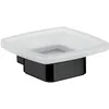 Image de EMCO Loft Porte-Savon Mural Moderne en Aluminium et Verre Cristal - Distributeur de Savon Mural de qualité supérieure pour lavabo et Douche - Noir Mat et satiné