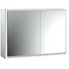 Image de Emco loft Armoire de Toilette Lumineuse, 1000mm, 2 Portes, modèle Apparent, Aluminium/Blanc, 9798061, Exécution: Porte Large à Gauche