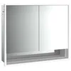 Image de Emco loft Armoire de Toilette Lumineuse avec Compartiment inférieur, 800mm, 2 Portes, modèle à encastrer, Aluminium/Blanc, 9798062, Exécution: 2 Portes