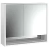 Image de Emco loft Armoire de Toilette Lumineuse avec Compartiment inférieur, 800mm, 2 Portes, modèle Apparent, Aluminium/Blanc, 979806208, Exécution: Porte Large à Droite