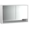 Image de Emco loft Armoire de Toilette Lumineuse avec Compartiment inférieur, 1300mm, 2 Portes, modèle Apparent, 9798, Couleur: Aluminium/Blanc
