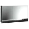 Image de Emco loft Armoire de Toilette Lumineuse avec Compartiment inférieur, 1600mm, 3 Portes, modèle à encastrer, 9798, Couleur: Noir/Miroir