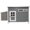 Image de Kerbl Poulailler Barney (60% plastique 40% bois) 2-4 poules - 137x73x83 cm - Gris et blanc - 60% PVC 40% bois