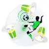 Image de Elobra Plafonnier Football, 3 lampes, vert-blanc