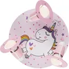 Image de Plafonnier licorne pour chambre d'enfant, rose, 3 ampoules E14, pour chambre de fille, convient pour LED