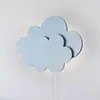 Image de Elobra Applique murale LED Nuage avec fiche, bleu, bois, intensité variable