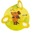 Image de Elobra Plafonnier Souris, jaune, Ø 29 cm, 3 lampes, bois