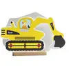 Image de Elobra Lampe de table LED Bagger, jaune, 20 cm, intensité variable, bois/acrylique