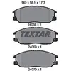 Image de TEXTAR Plaquettes de freins Avant avec indicateur d'usure Épaisseur 17,3mm 2406801 Compatible avec KIA SORENTO I JC