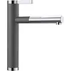 Image de Blanco 518804 Linee-S - Grey of The Rock Robinet d'évier de cuisine avec bec extractible Rock/chrome-518804, Felsgrau/Chrom, Schlauchbrause