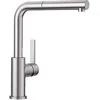 Image de BLANCO Lanora-S 523123 (Version UE) Robinet de Cuisine en Acier Inoxydable Massif Brossé avec Bec Extractible Haute Pression