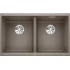 Image de BLANCO SUBLINE 350/350-U   Évier de Cuisine Double Sous Plan pour Meubles Bas de 80 cm de Large   SILGRANIT   Marron   523581